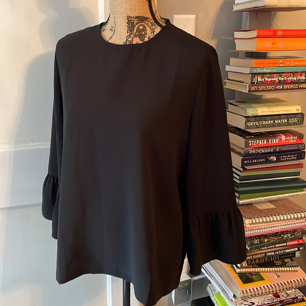 Madewell black polyester blouse L